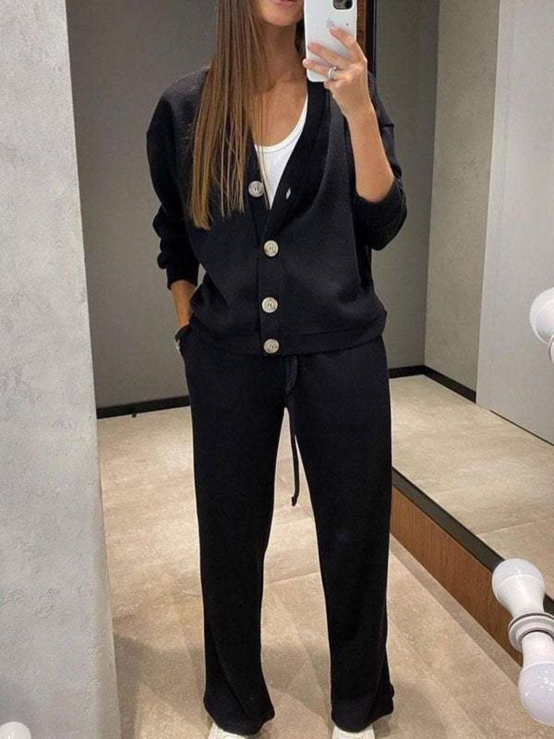 Button Up Pants Set