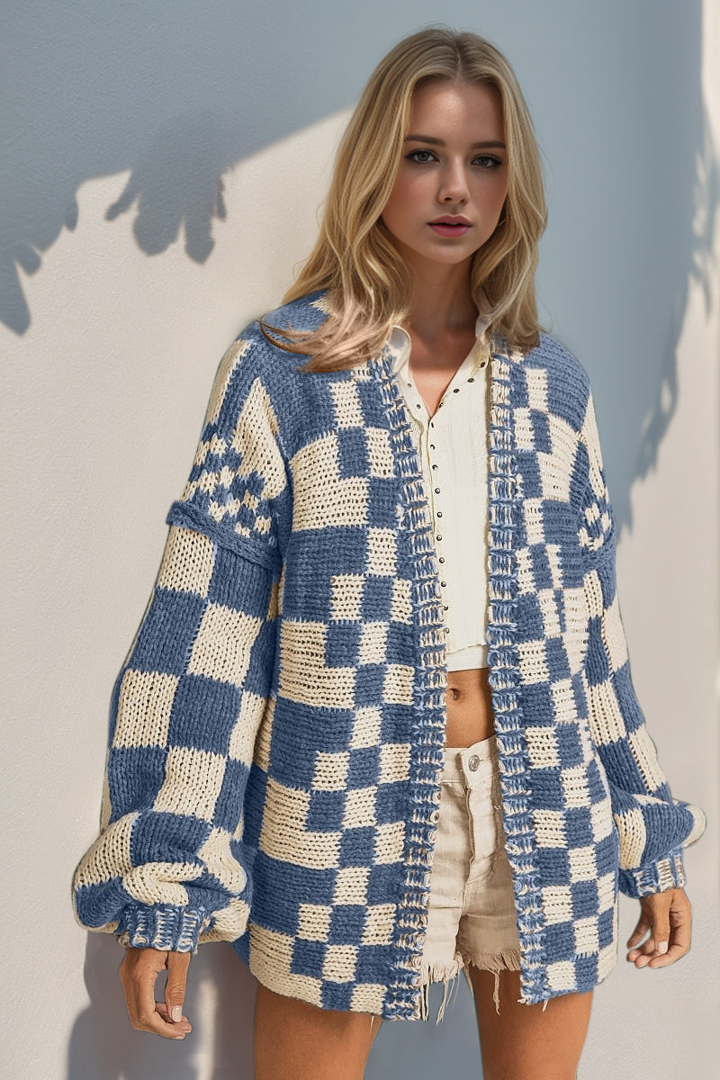 Checkered Drop Cardigan