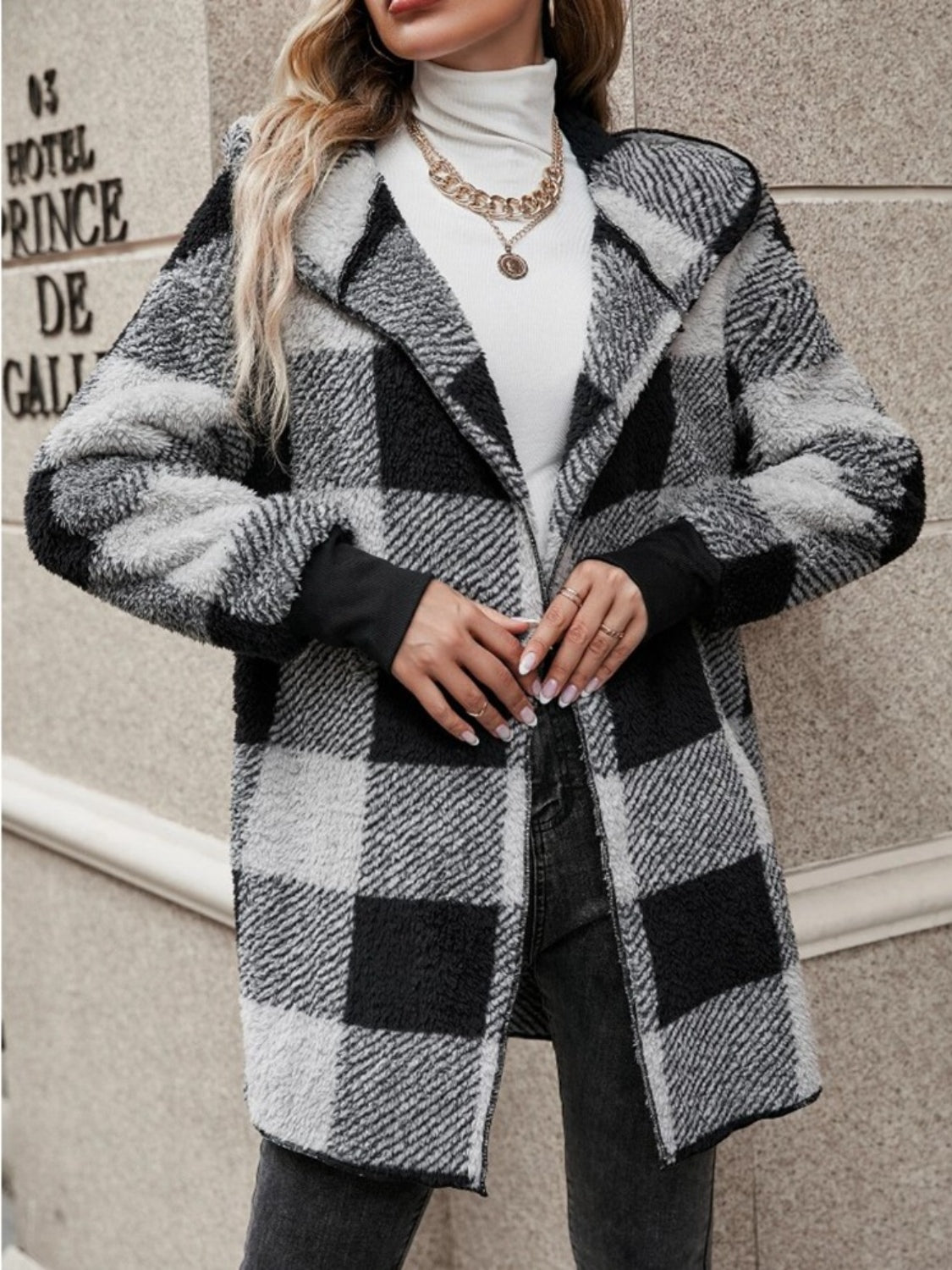 Plaid Hooded Coat