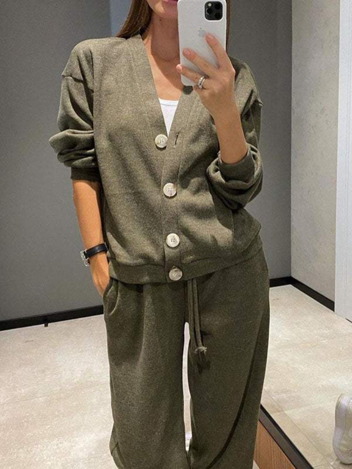 Button Up Pants Set